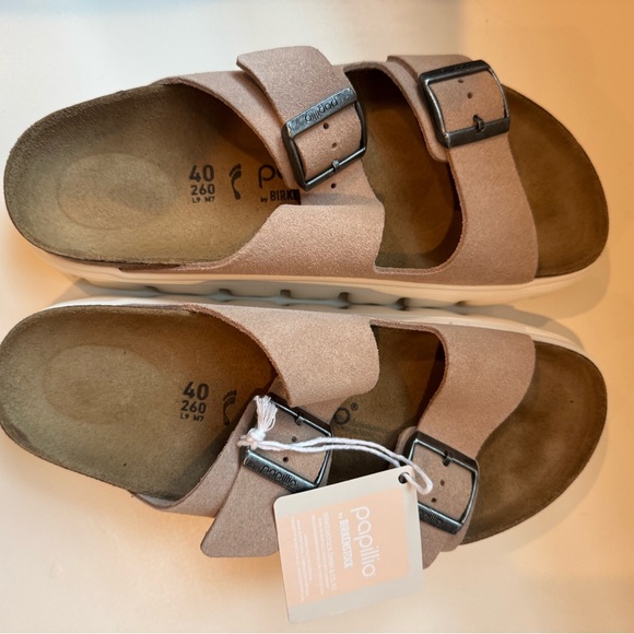Warm Sand Suede Sandals with White Soles - Birkenstocks - Picture 5 of 5